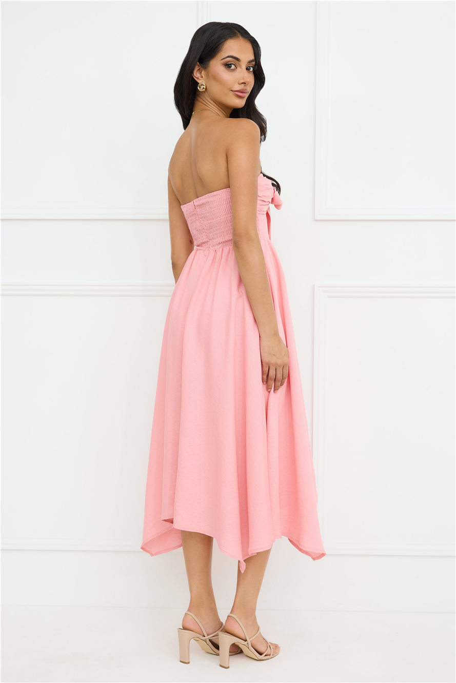 Saltwater Soul Strapless Midi Dress Pink