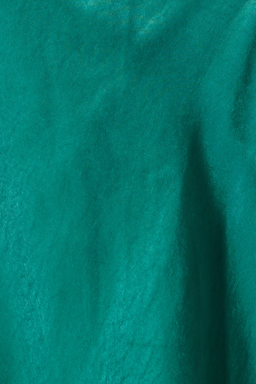 HELLO MOLLY Glasses Up Satin Slip Midi Dress Teal
