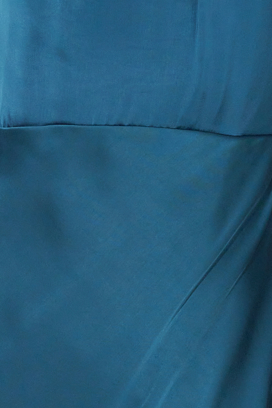 High Status Satin Maxi Dress Teal