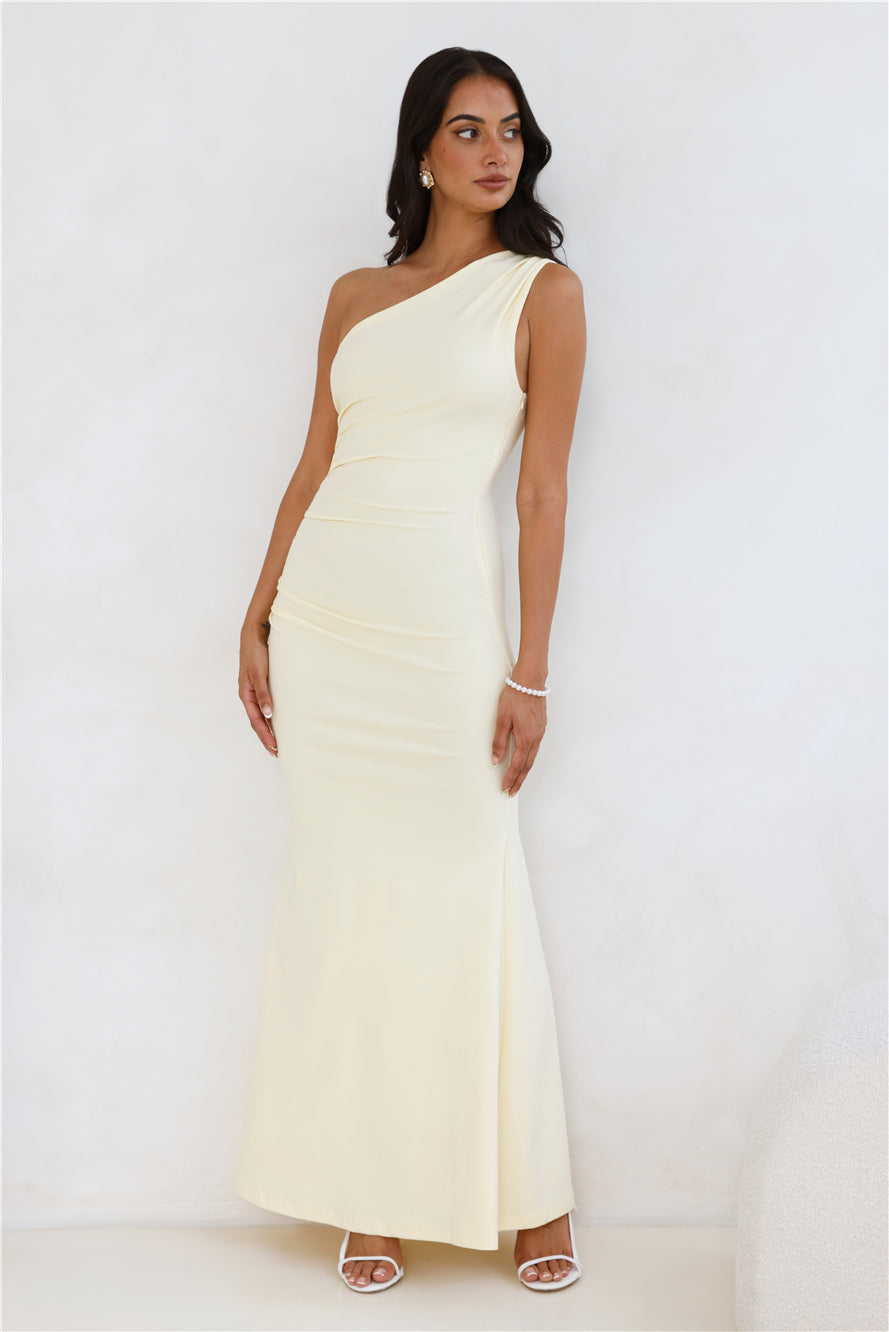 Marlowe One Shoulder Maxi Dress Yellow