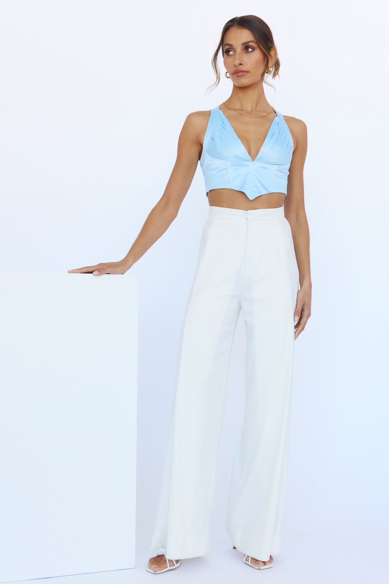 Dont Hide It Crop Top Blue