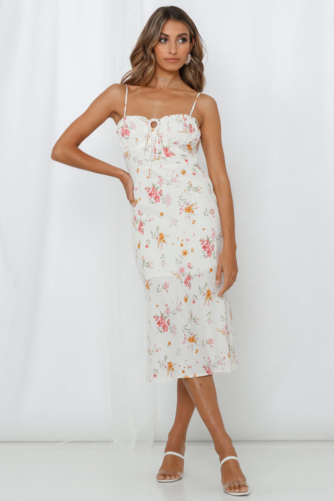 Find Your Feet Midi Dress White
