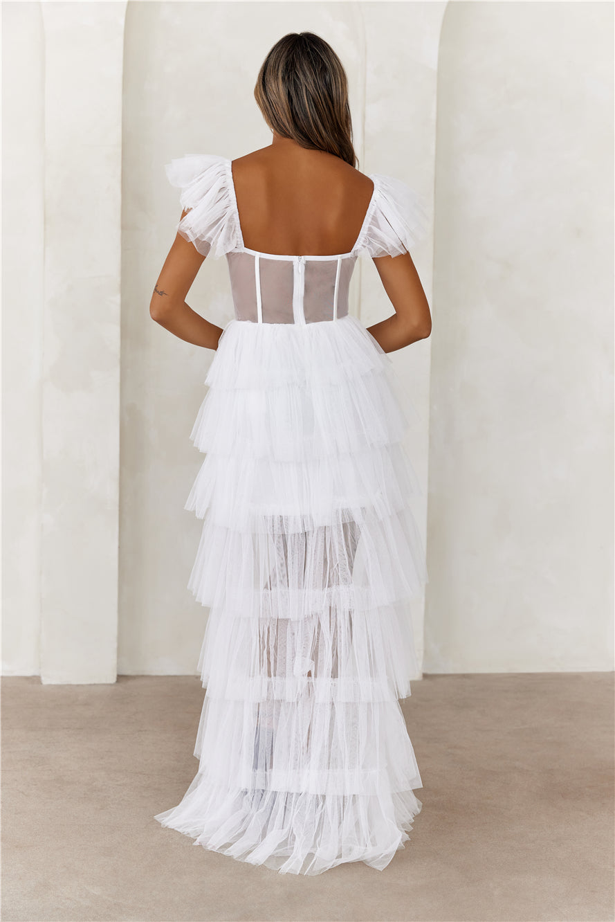 Swoon Worthy Tulle Maxi Dress Ivory