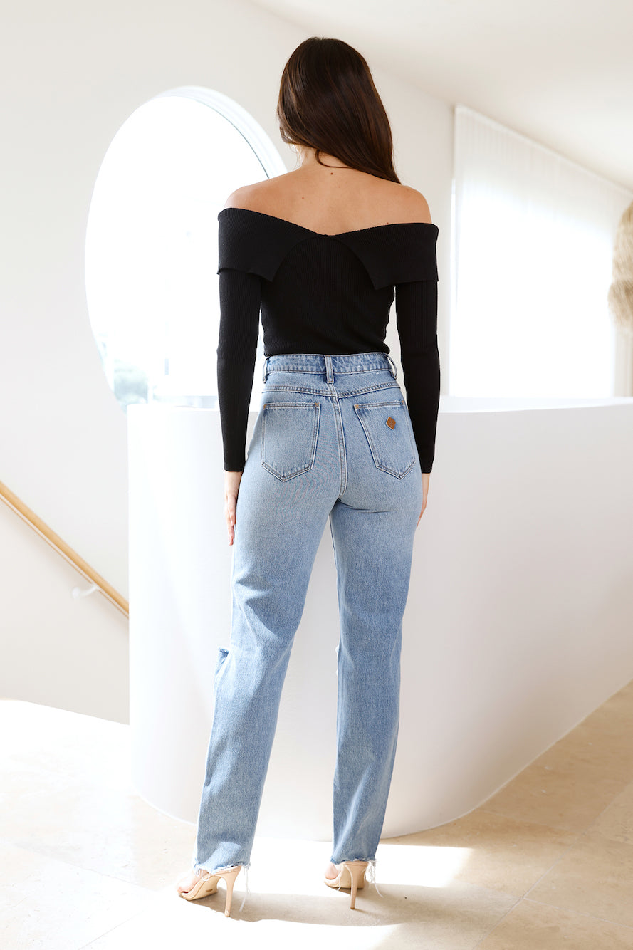 Time To Get It Ribbed Top Black