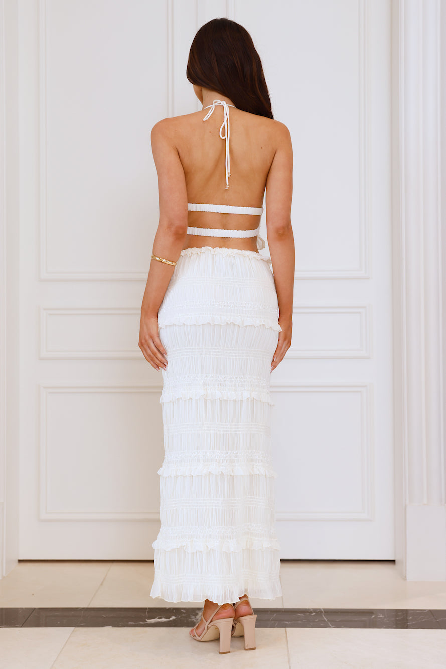 Barbados Halter Crop Top Cream