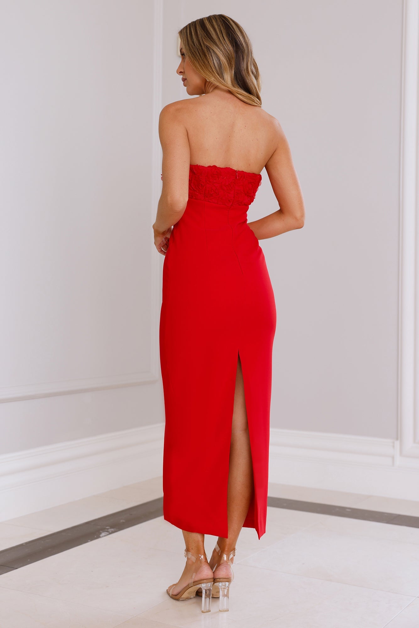 Lottie Midi Dress Red