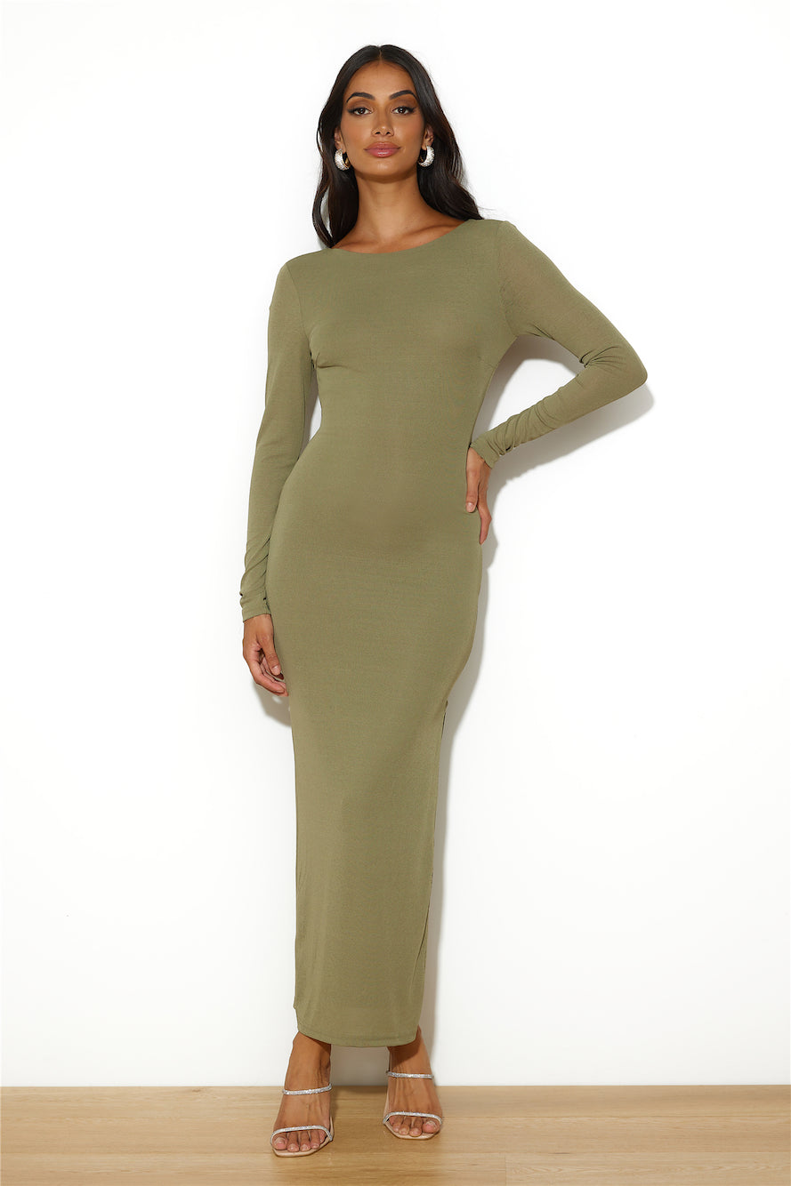 Sleekest Of Them All Maxi Dress Olive