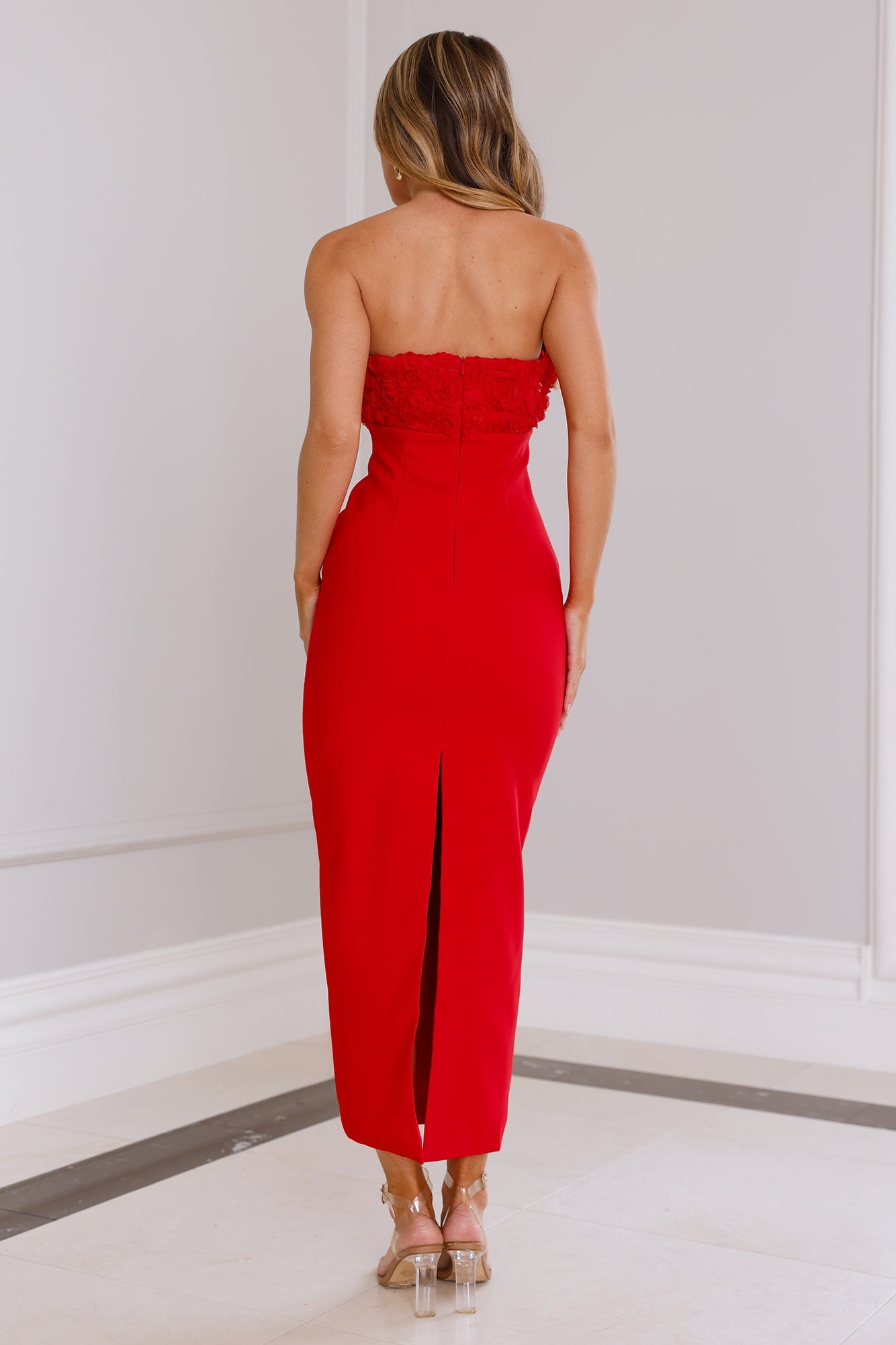Lottie Midi Dress Red