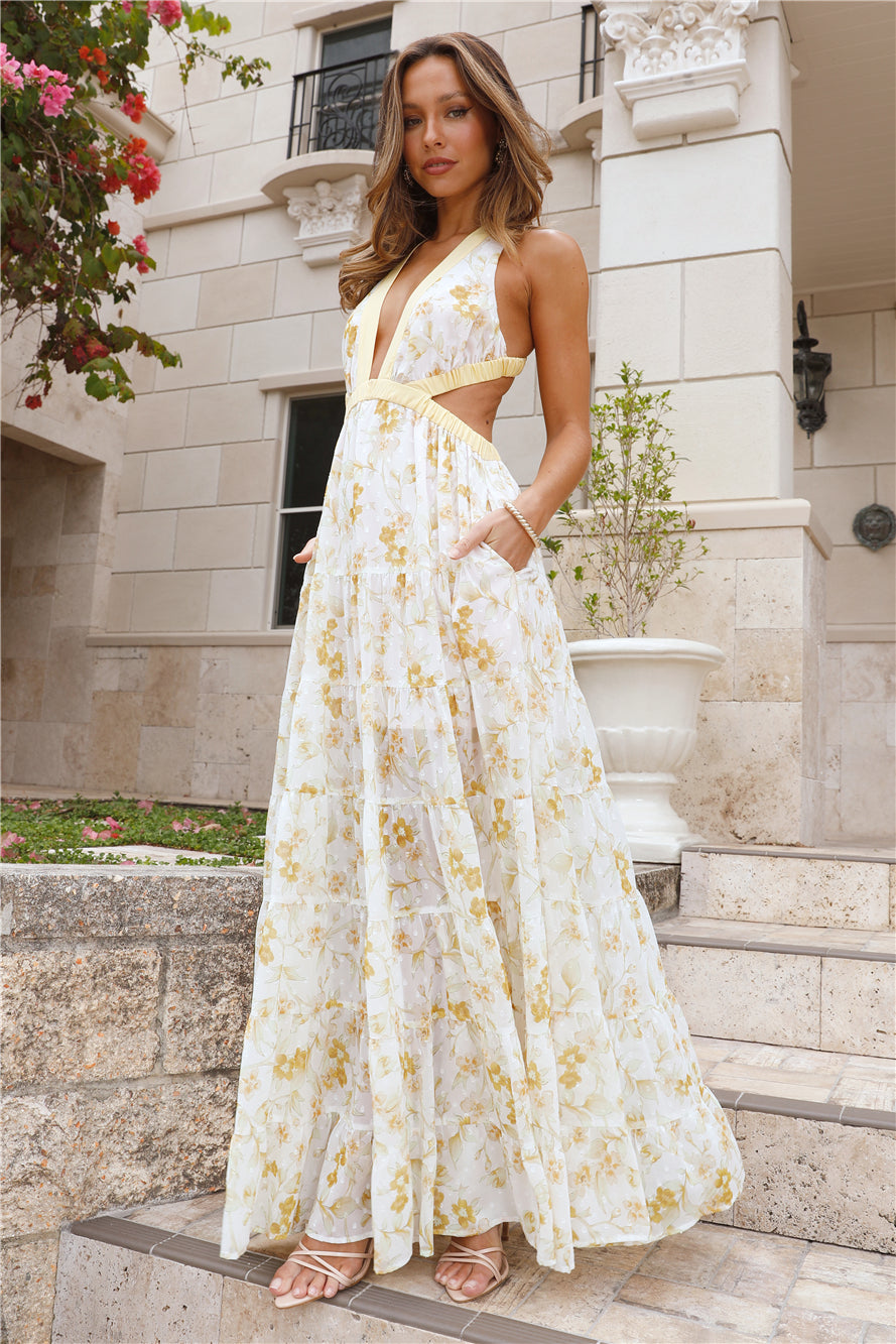 HELLO MOLLY Forward Fashion Maxi Dress Yellow
