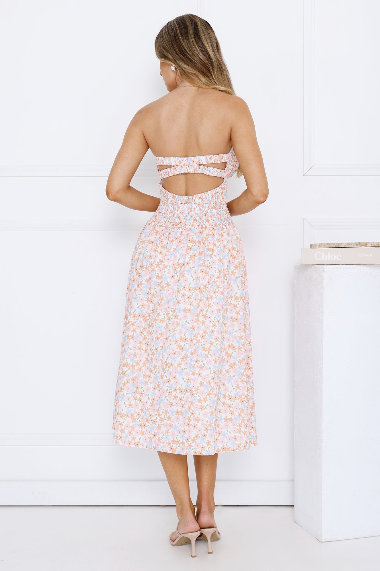 Summer Pop Strapless Midi Dress Pink