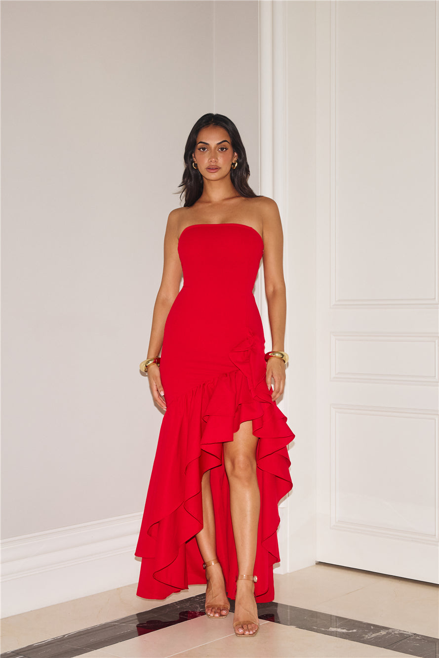 Extravagant Events Strapless Maxi Dress Red