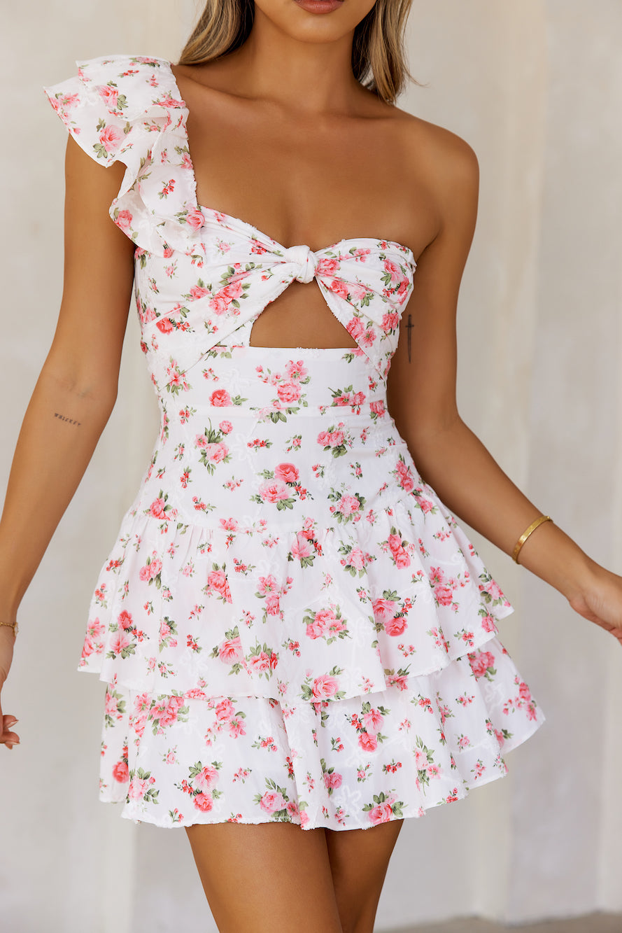 Poised And Polished One Shoulder Mini Dress Pink