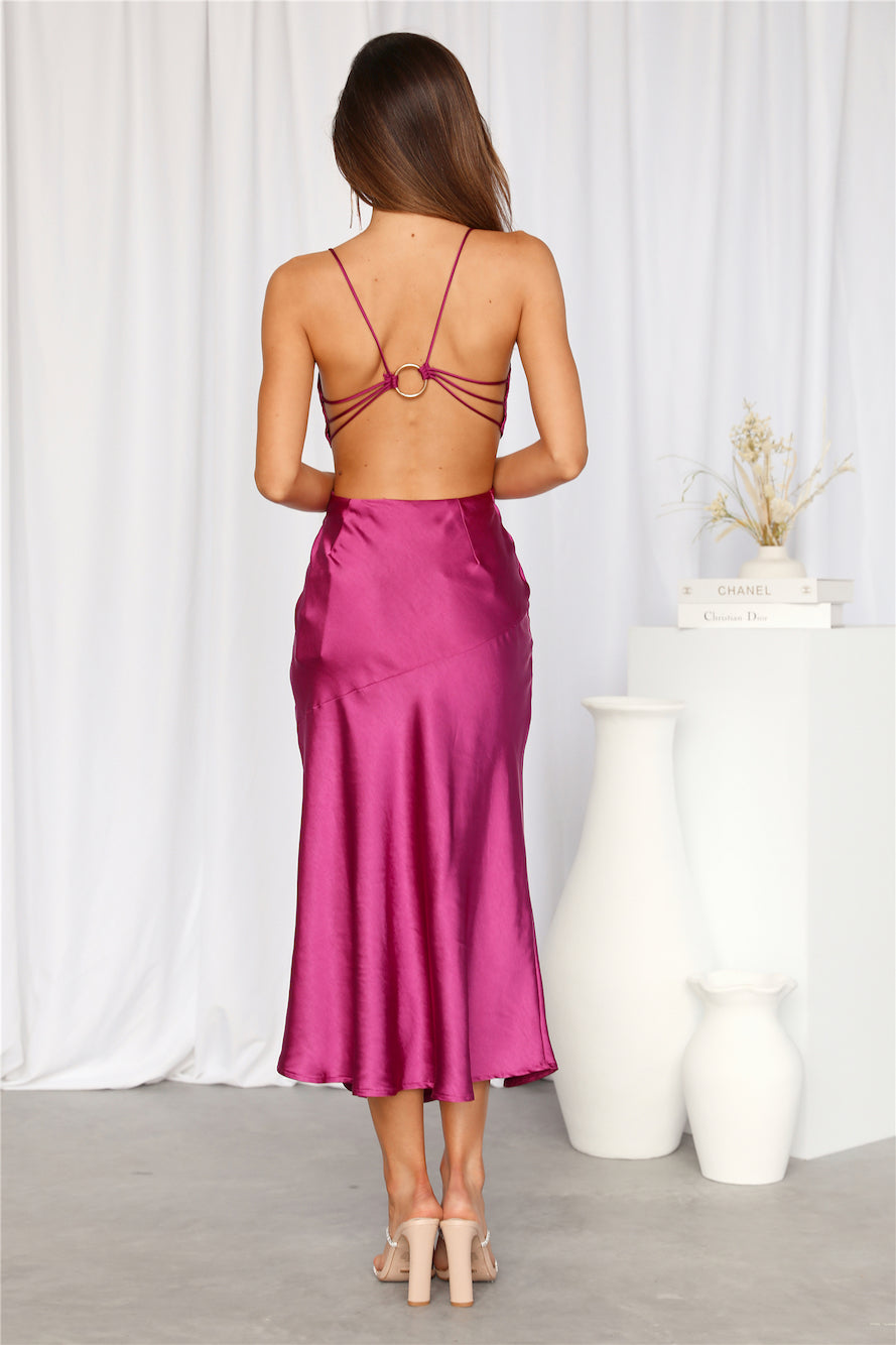 Purely Charmed Midi Dress Fuchsia