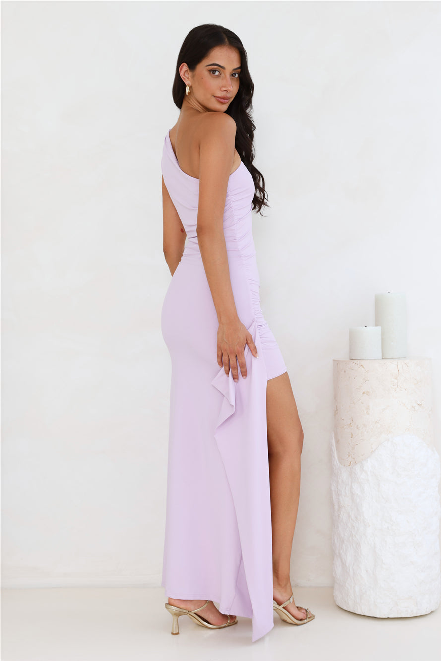 Stay Classy One Shoulder Maxi Dress Lilac