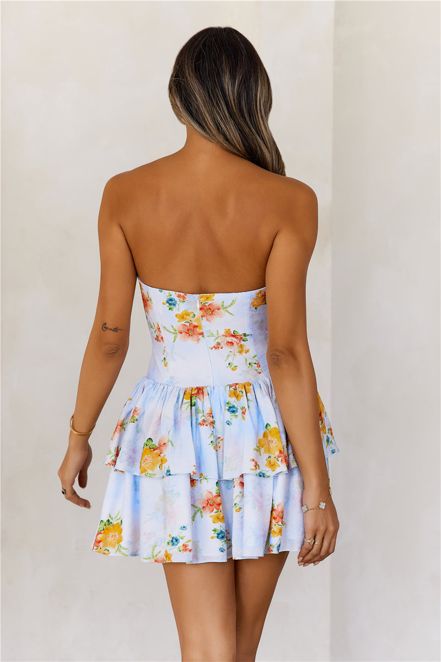 Simply Perfect Strapless Mini Dress Blue