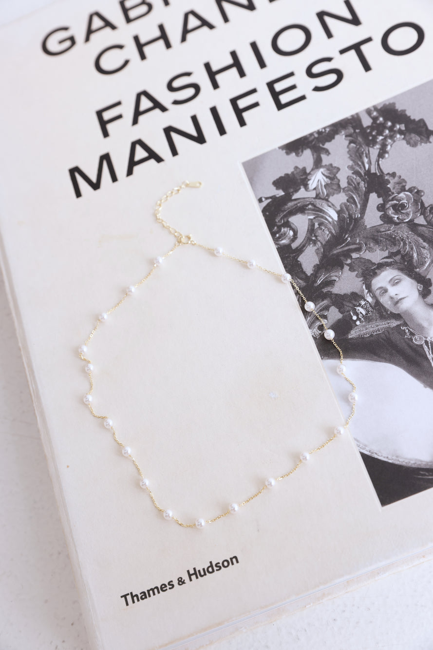 18k Gold Plated Pearl Choker Gold