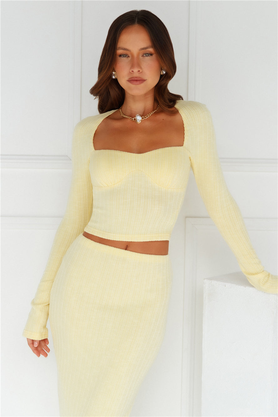 Warmth Of Sunshine Long Sleeve Crop Top Lemon