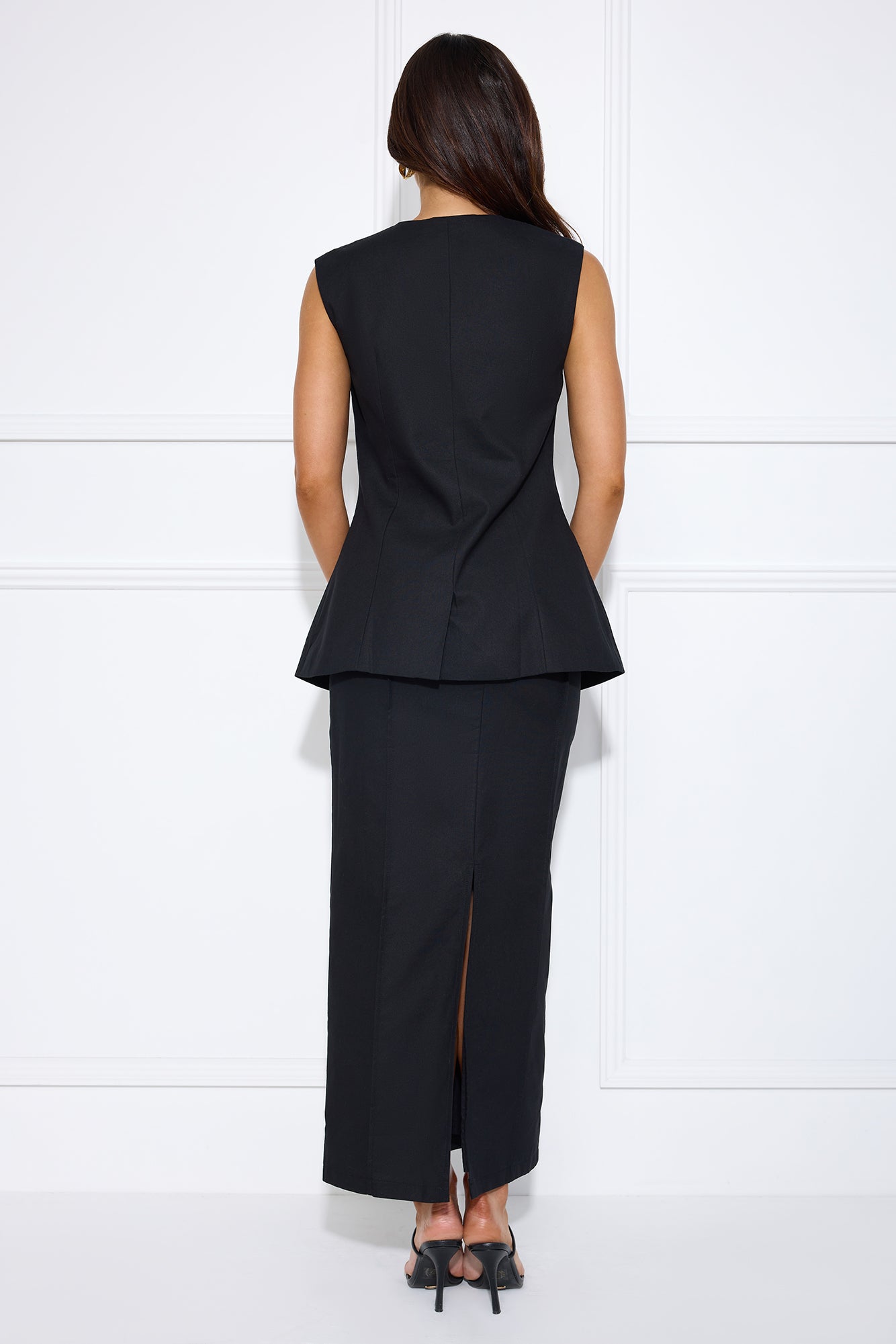 Office Talk Vest Top Black