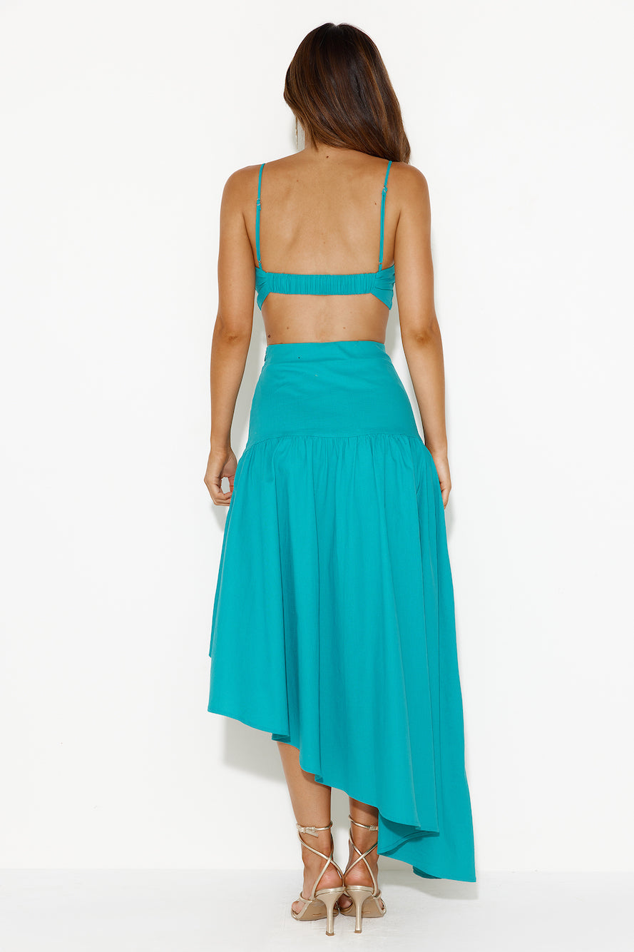 Newest Bloom Maxi Skirt Teal