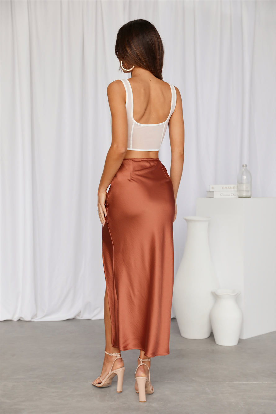 Secret Tune Maxi Skirt Brown