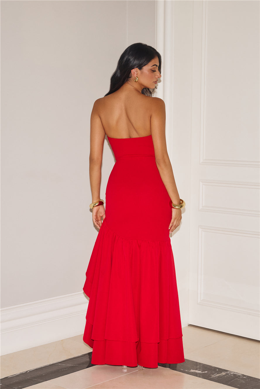 Extravagant Events Strapless Maxi Dress Red