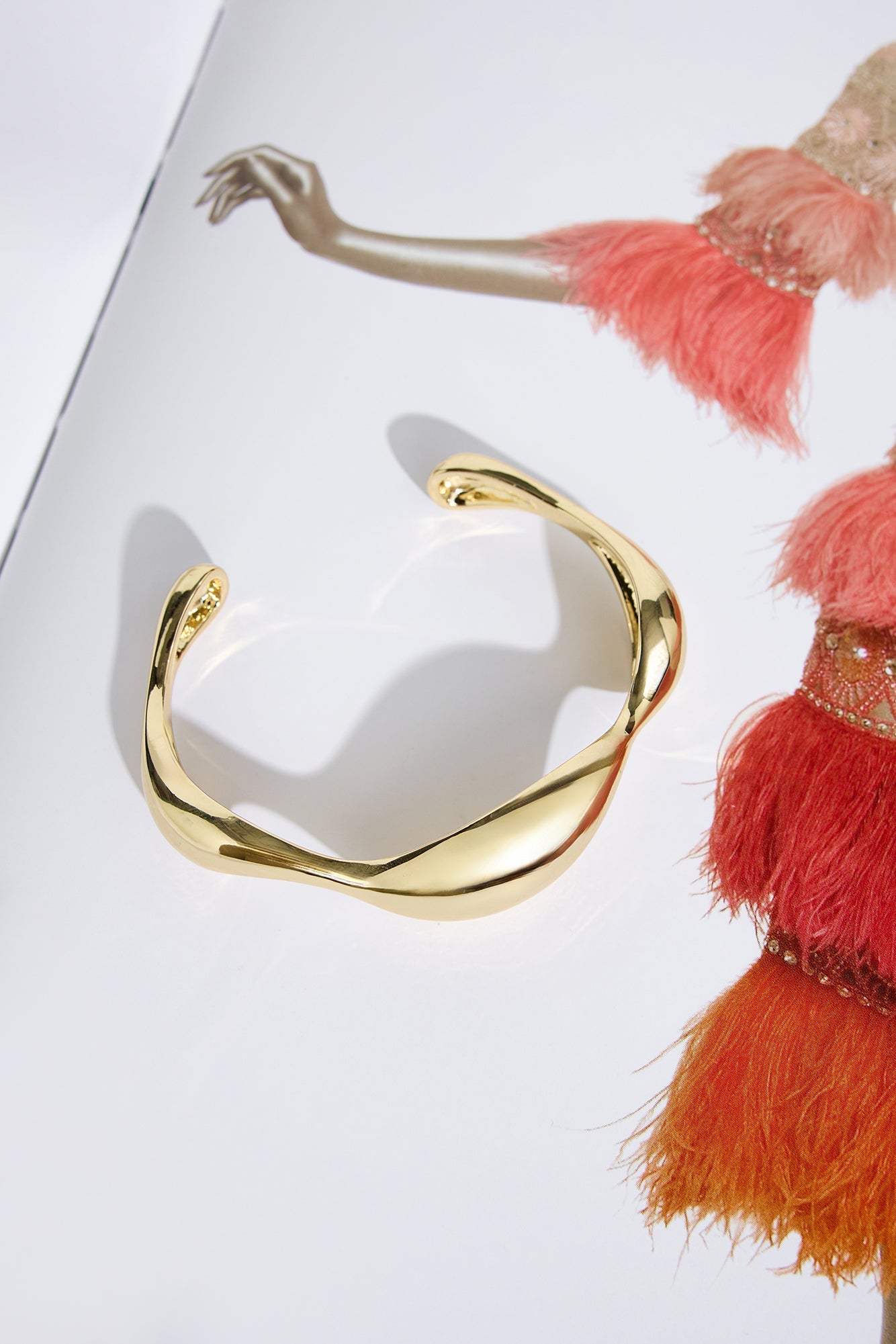 18k Gold Plated Stefania Cuff Bracelet Gold