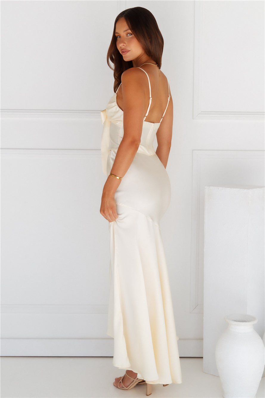 Lit From Within Satin Crop Top Butter
