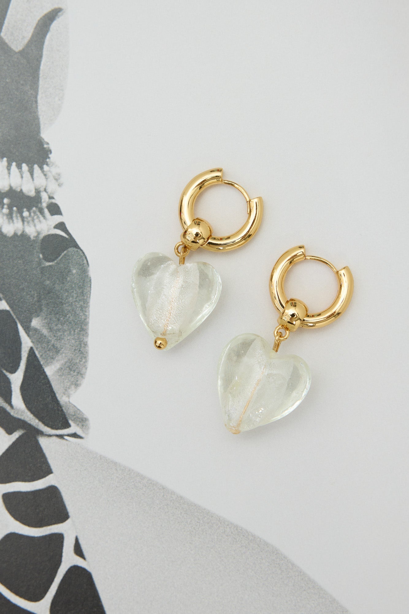 18k Gold Plated Glass Castle Earrings Glass