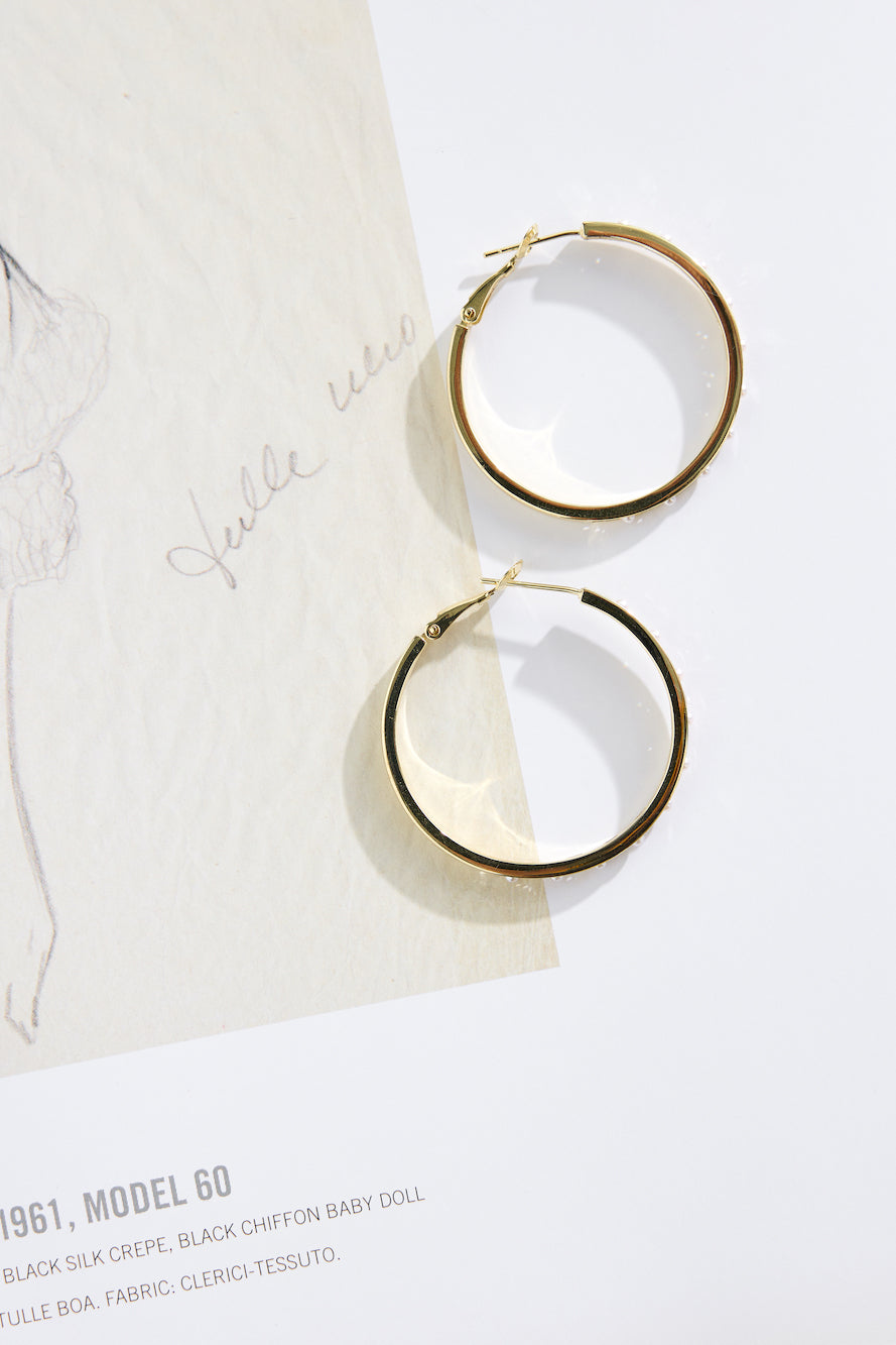 18k Gold Plated Dove Hoop Earrings Gold
