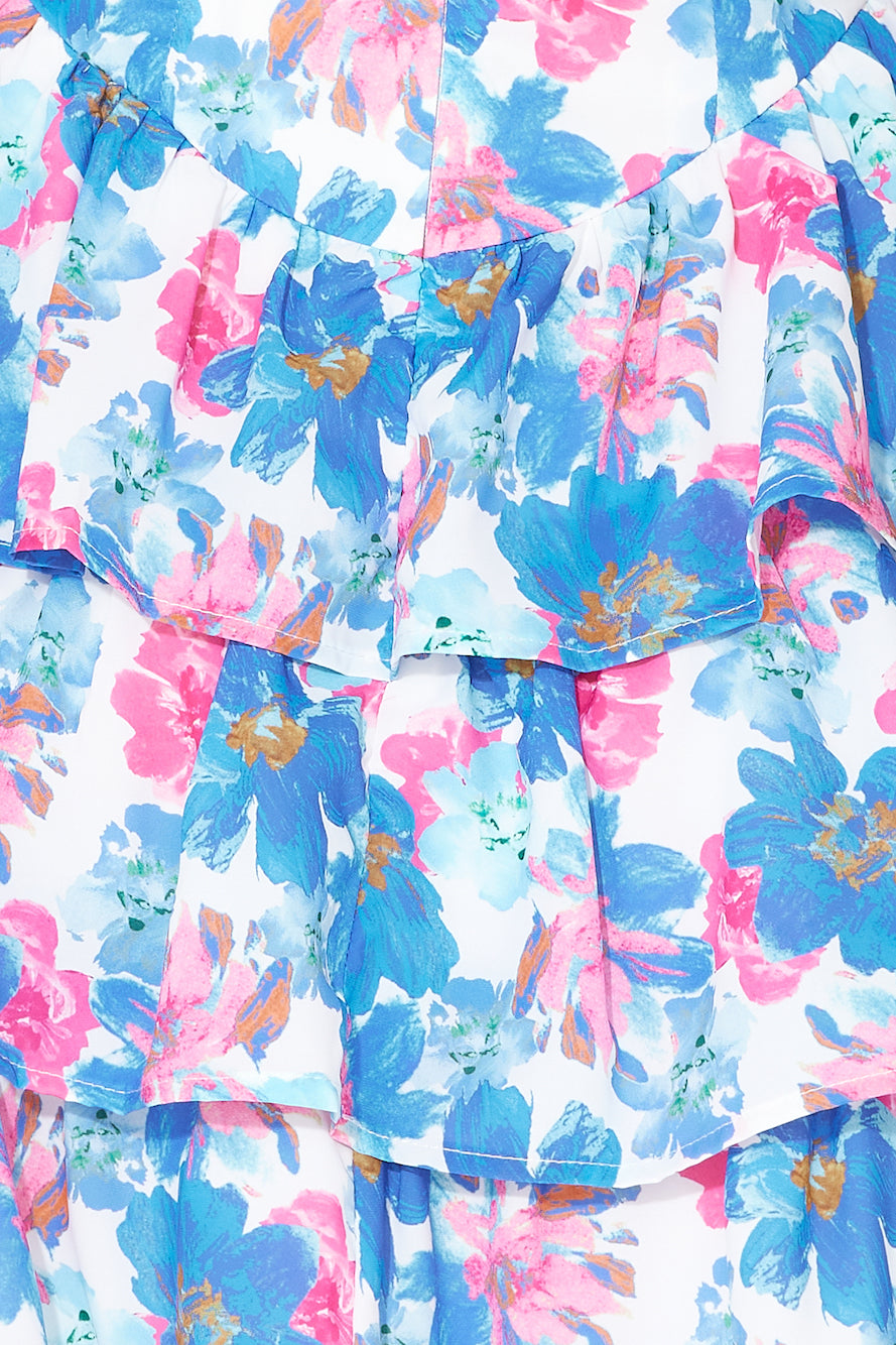 Running Errands Frill Mini Dress Blue