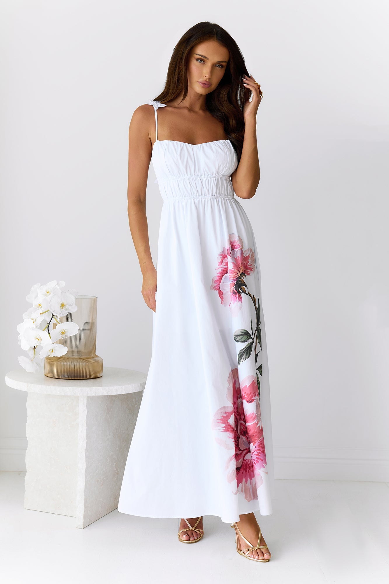 Embrace The Blooms Maxi Dress White