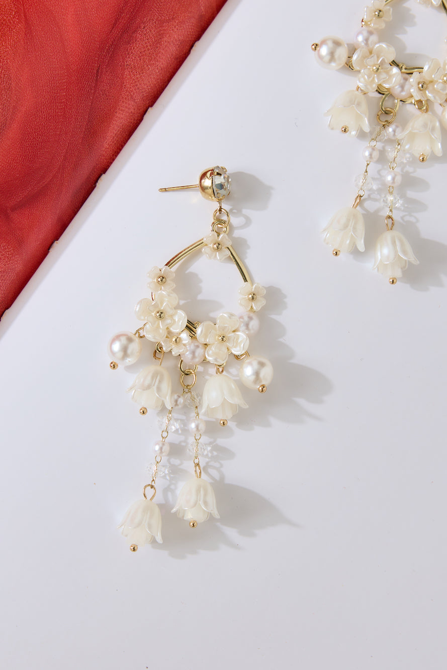 18k Gold Plated Sparkle Pearl Earrings Gold