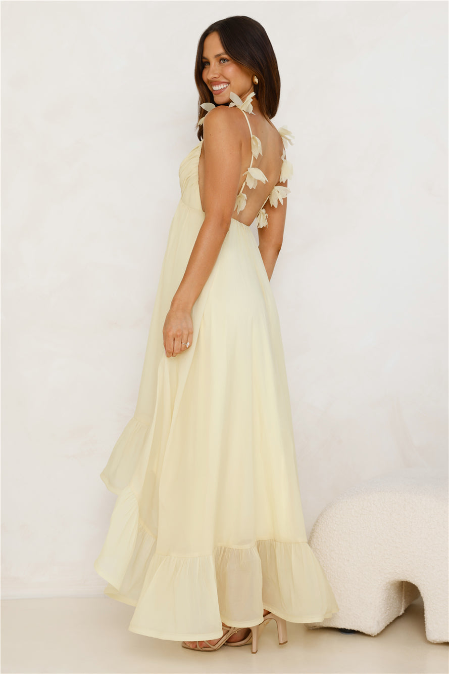 Floating On Florals Maxi Dress Yellow