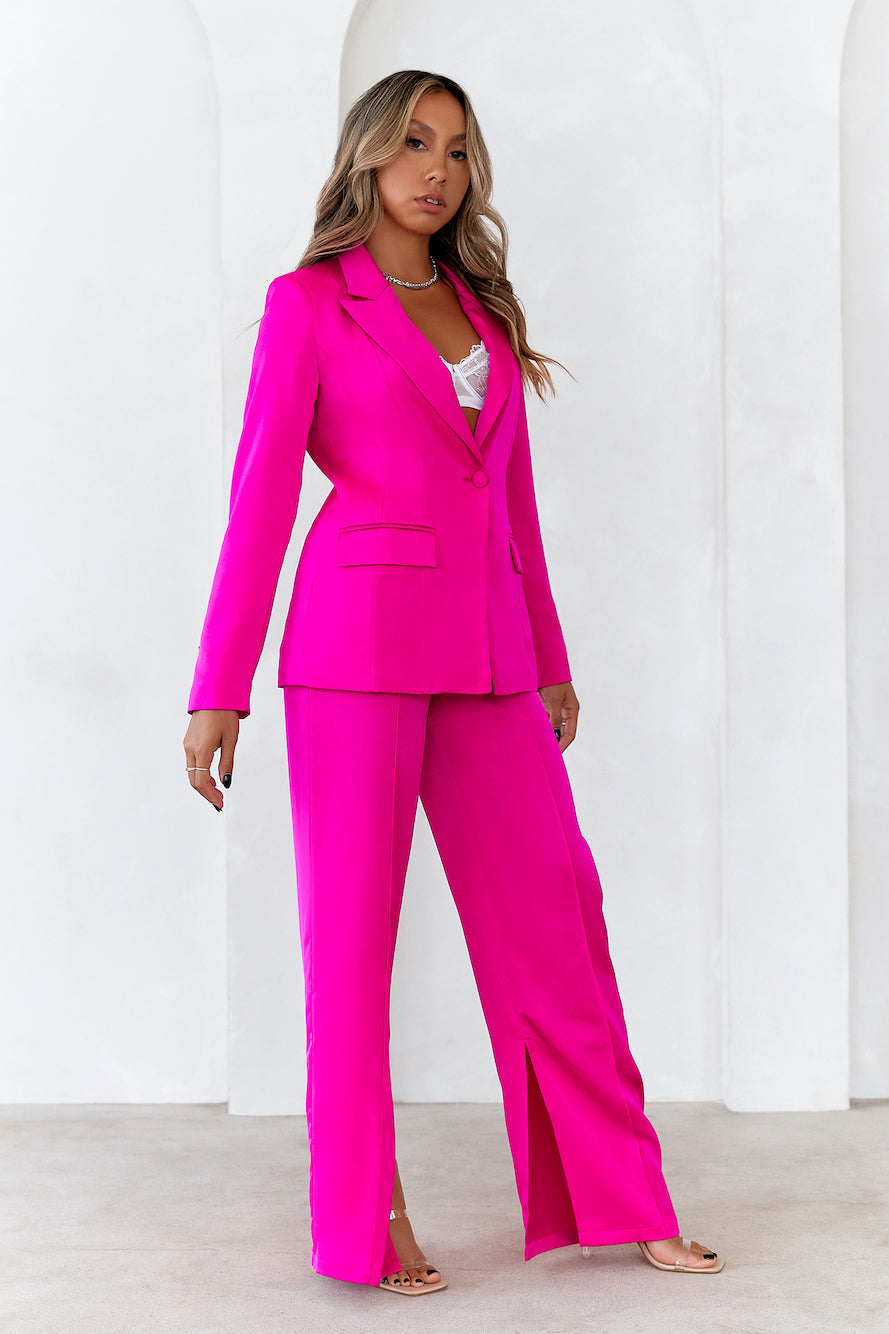 HELLO MOLLY �� La Mode Satin Pants Fuchsia