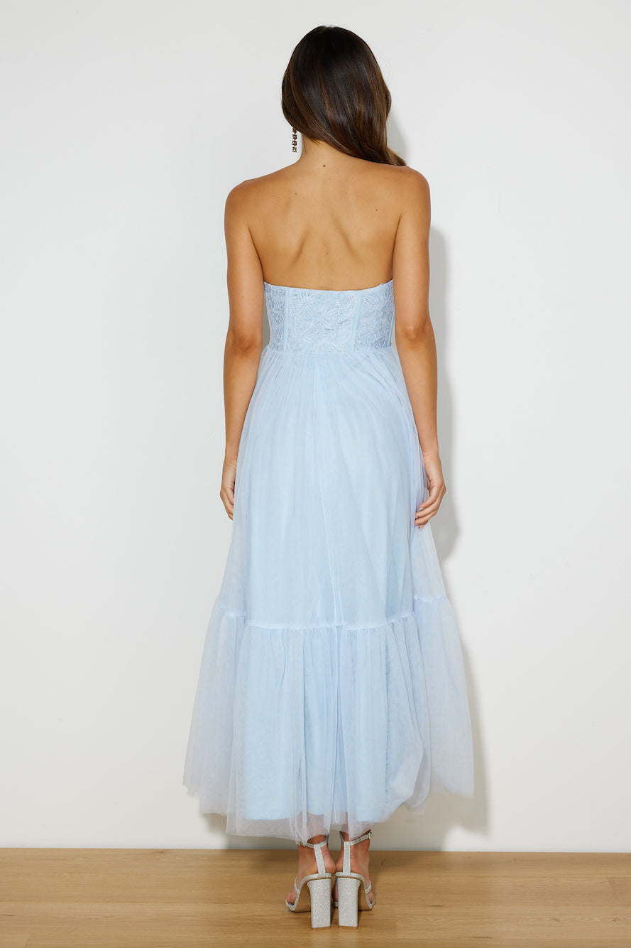 Royal Treasure Tulle Maxi Dress Blue