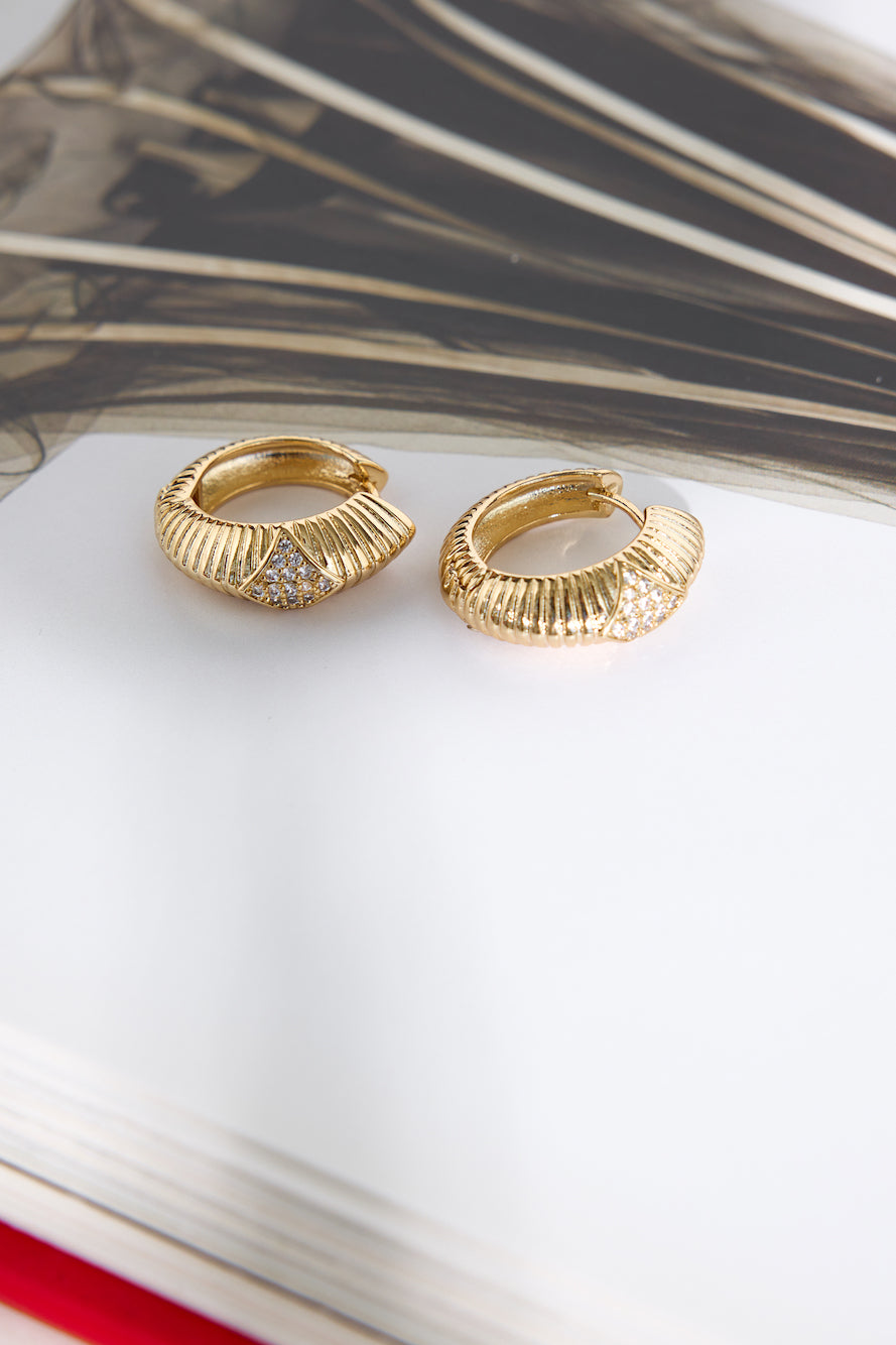 18k Gold Plated Emily Loves Hoop Earrings Gold