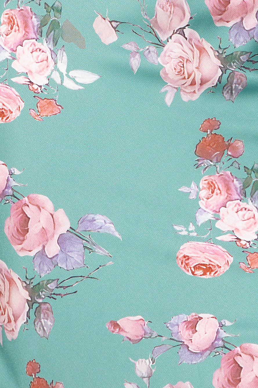 Scent Of Pretty Satin Maxi Dress Green