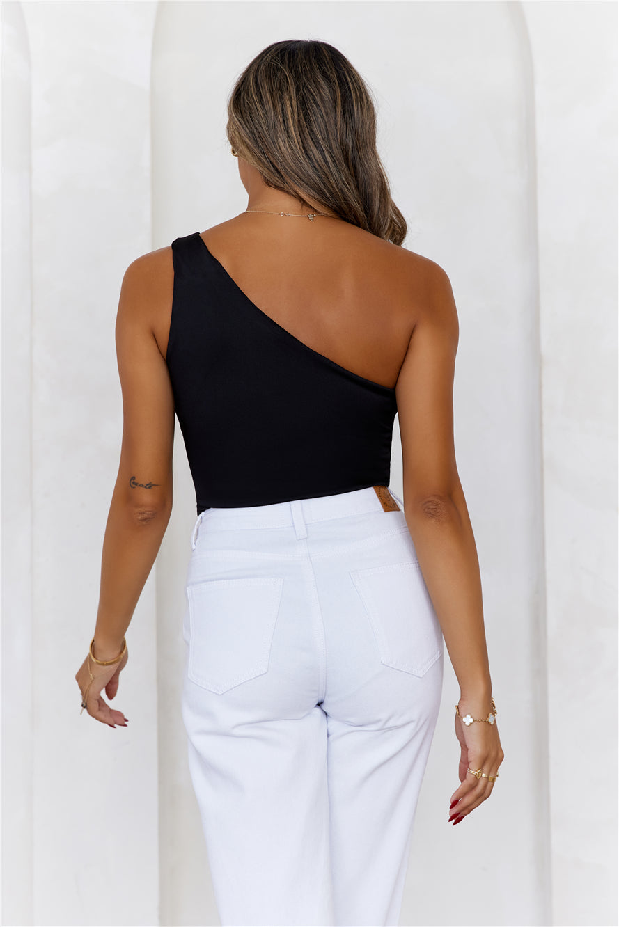 BASE Best Side One Shoulder Tank Top Black
