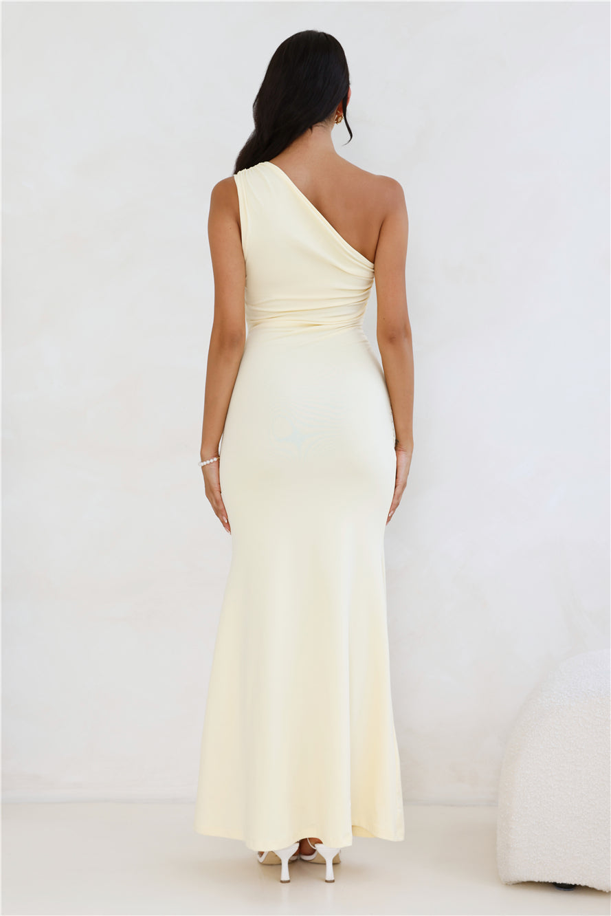 Marlowe One Shoulder Maxi Dress Yellow