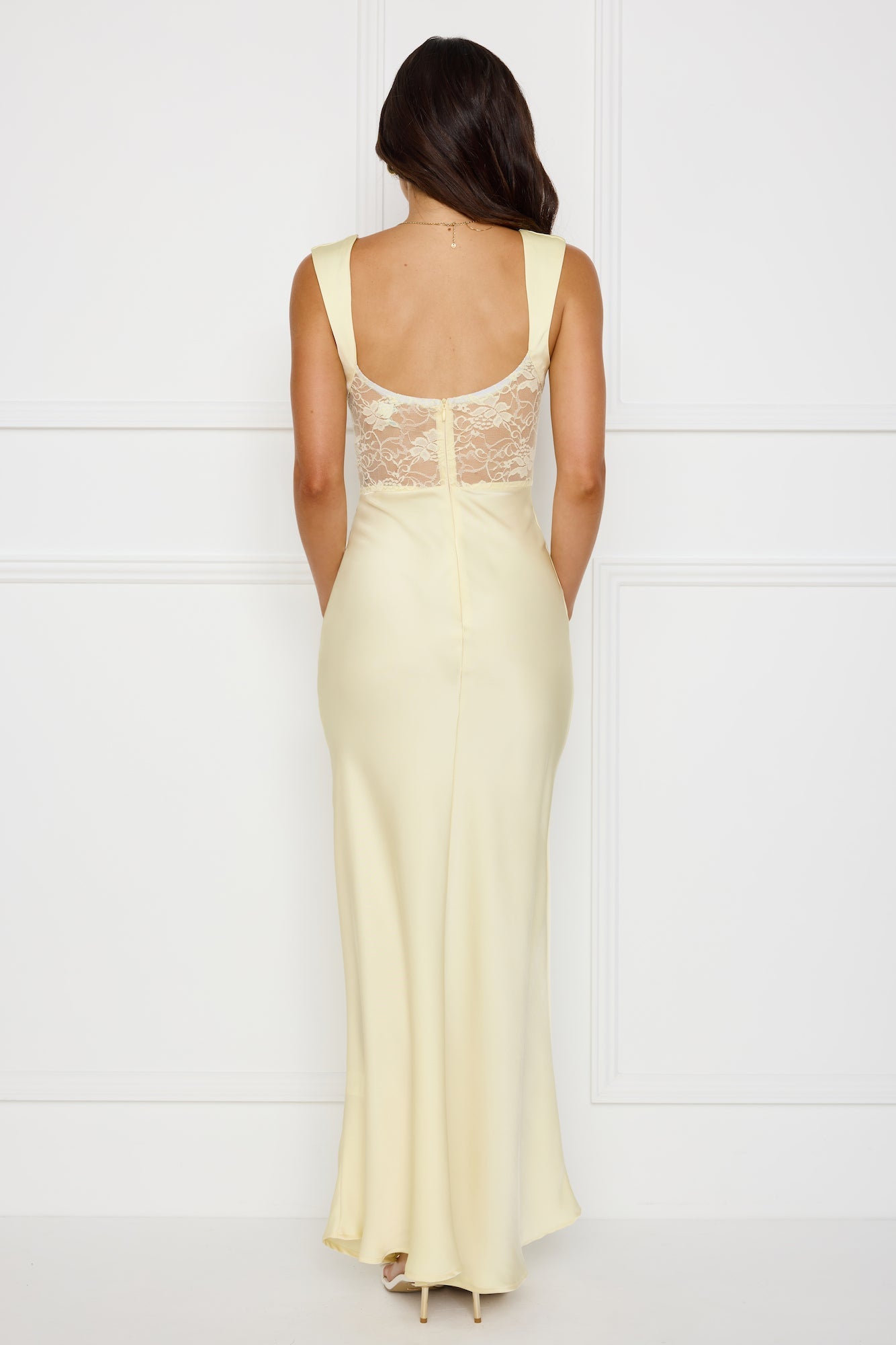 Afterparty Edit Satin Maxi Dress Yellow