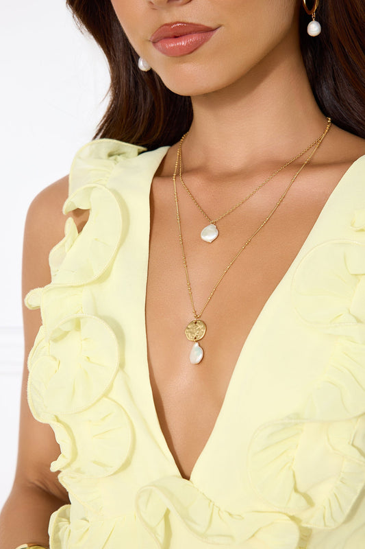 18k Gold Plated Shore Sand Necklace Gold