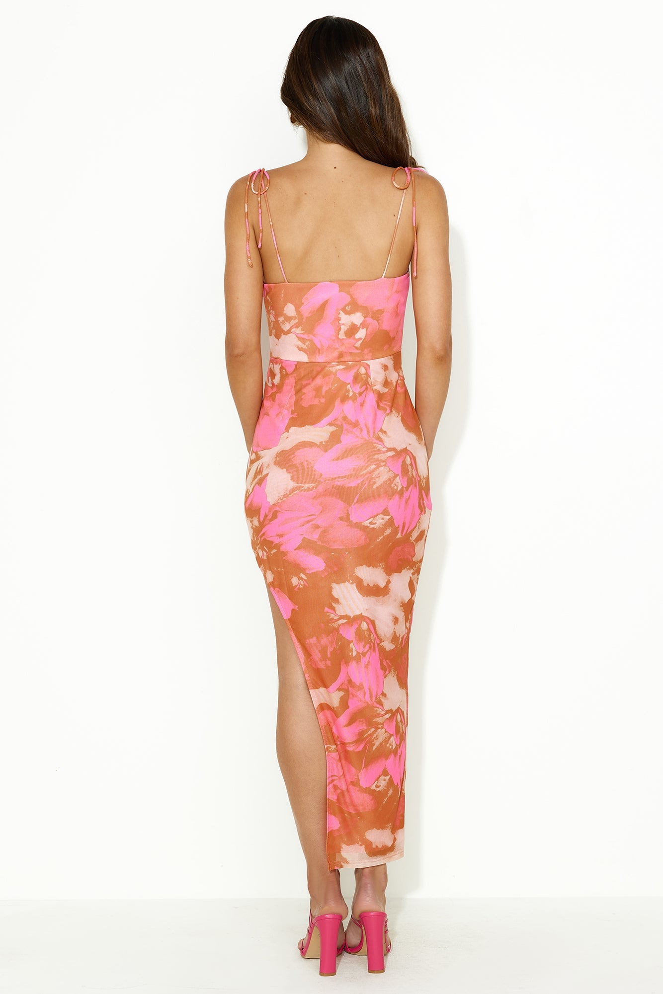 Seen On You Mesh Maxi Dress Orange