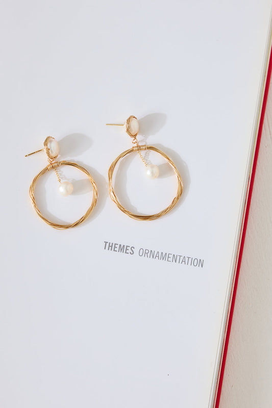 18k Gold Plated Willow Freshwater Pearl Earrings Gold