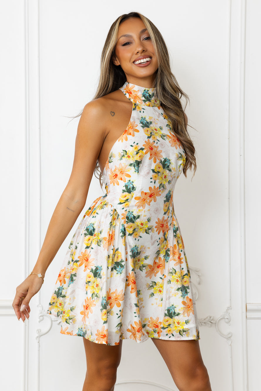 Sophisticated Vision Halter Mini Dress Orange