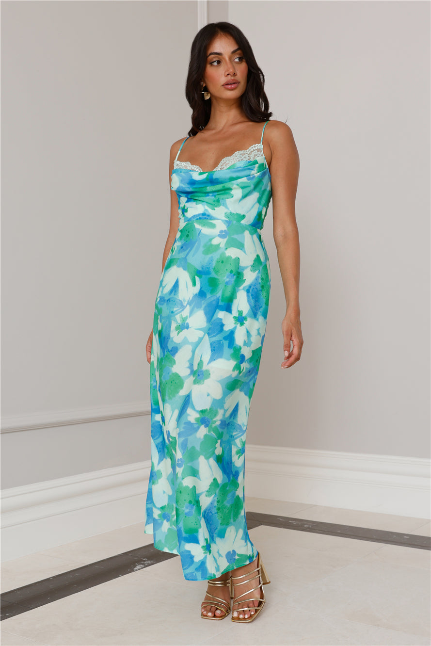 Secrets Of The Ocean Maxi Dress Blue