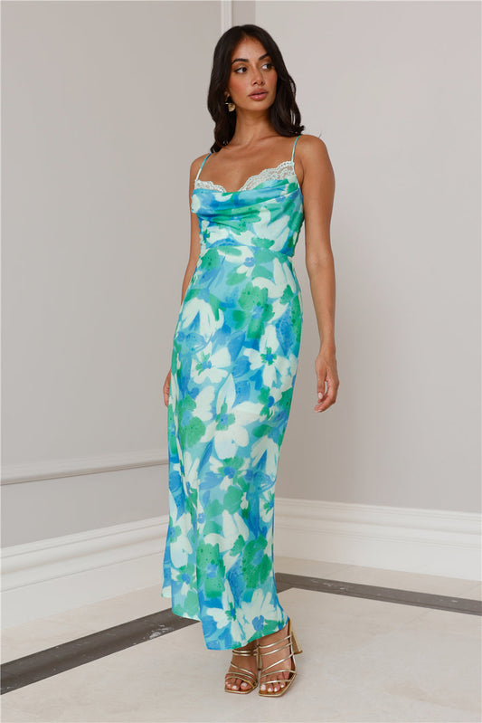 Secrets Of The Ocean Maxi Dress Blue