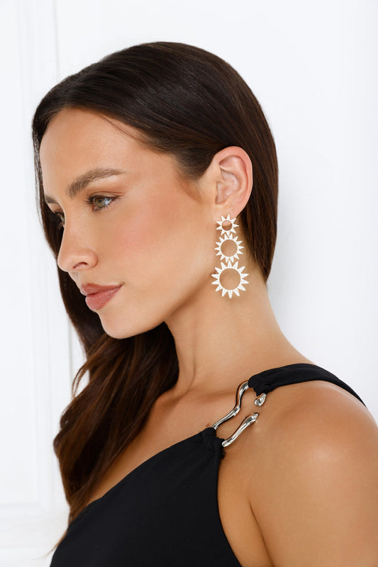 18k Gold Plated Day Break Sun Earrings Gold