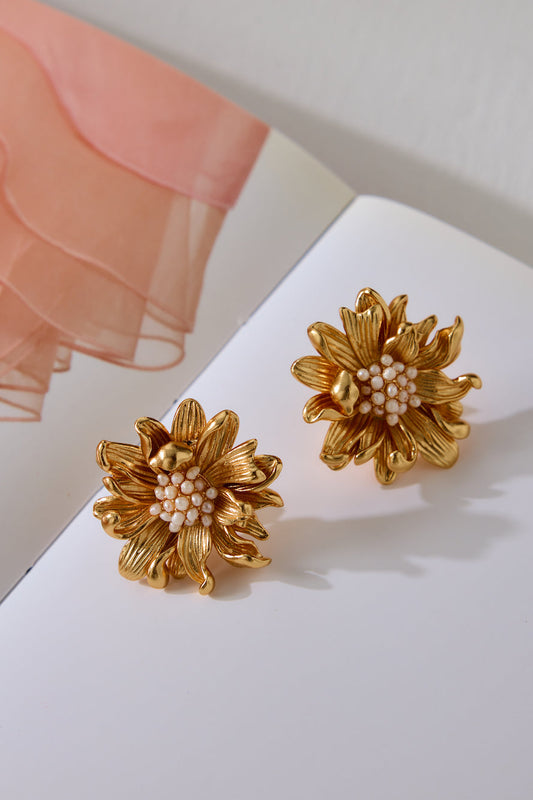 18k Gold Plated Fleur Earrings Gold