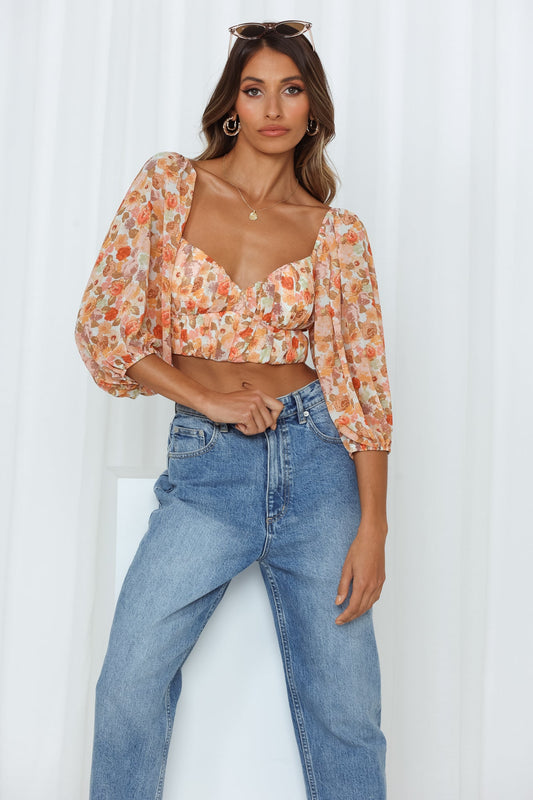 Spring Glory Crop Top Orange
