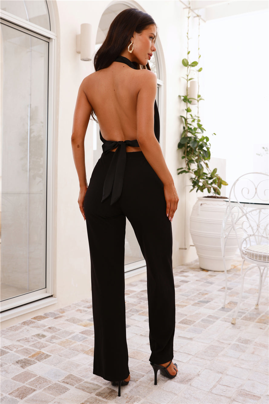 Pippin Satin Halter Crop Top Black
